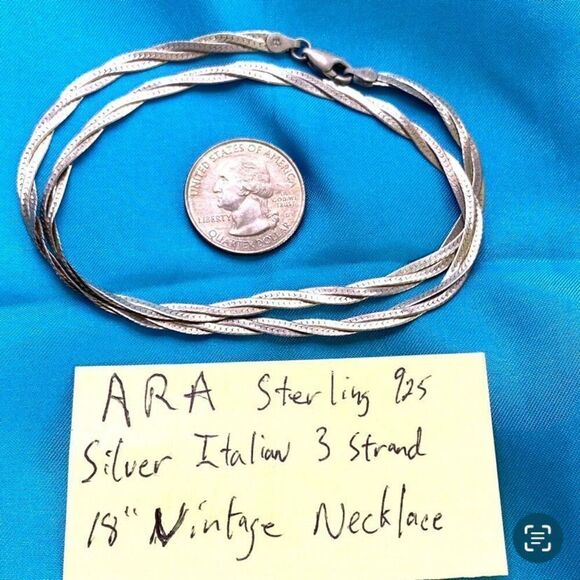 ARA Stunning Sterling 925 Silver 3-Strand Necklace - Picture 8 of 8